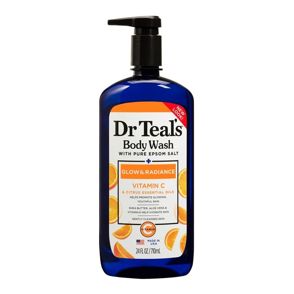 Dr Teal'S Glow &amp; Radiance Body Wash With Pure Epsom Salt And Vitamin C - 710ml (24Oz)